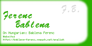 ferenc bablena business card